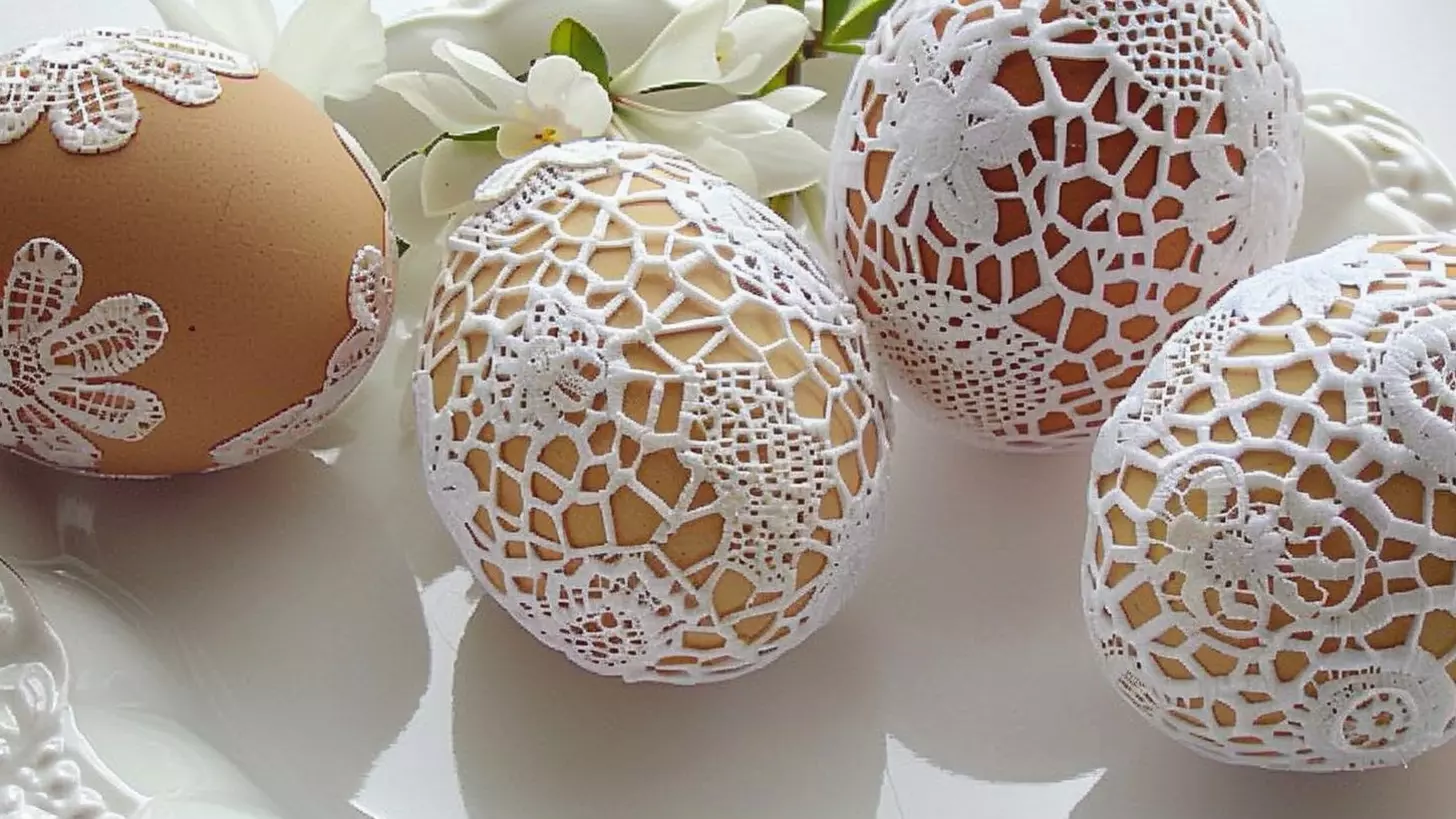 Кружевные яйца на Пасху